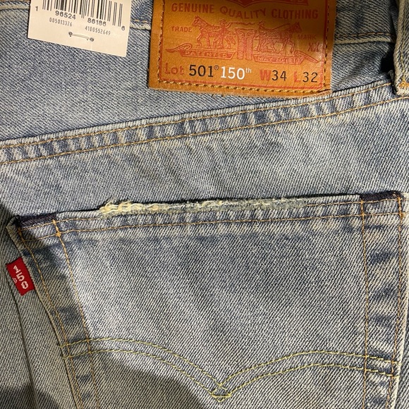 LEVIS 501 ORIGINAL FIT SELVEDGE MEN'S JEANS - Picture 4 of 10